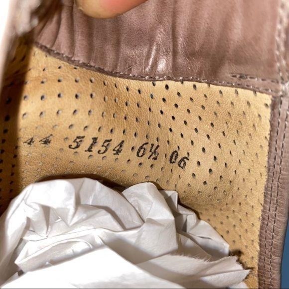 Paul Green 5154 6.5 Leather Mesh Taupe Heeled Boot - Picture 11 of 12